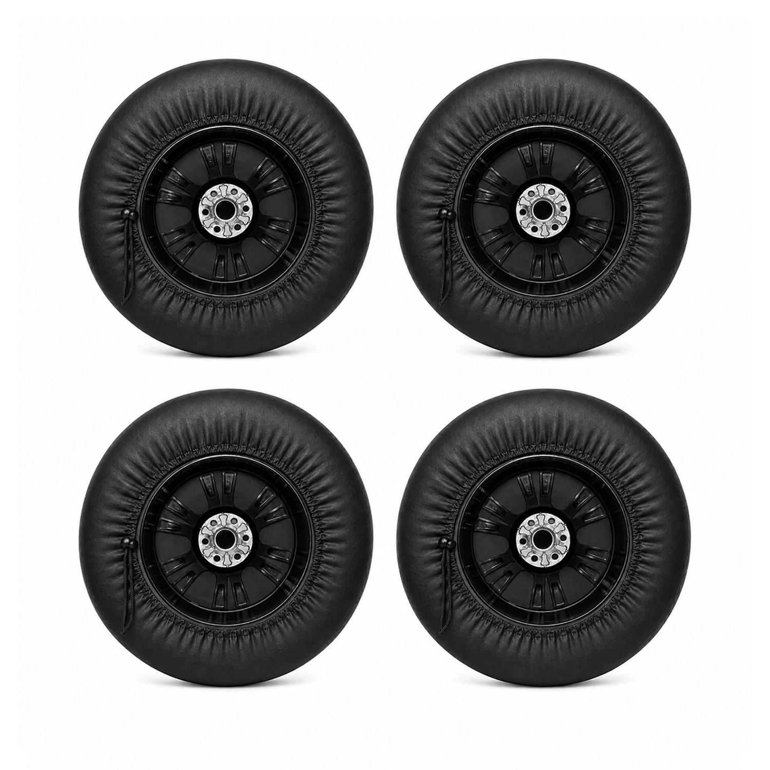 Microcase Suni Deri Oto Yedek Yazlık Kışlık Su Geçirmez UV Koruyucu Lastik Koruma Kılıfı 16-20 inch 4 AD Siyah AL5676