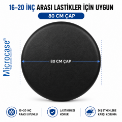 Microcase Suni Deri Oto Yedek Yazlık Kışlık Su Geçirmez UV Koruyucu Lastik Koruma Kılıfı 16-20 inch 4 AD Siyah AL5676