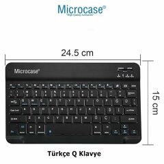 Microcase ipad pro 11  Kot Desenli Tablet Çanta+Türkçe Bluetooth Klavye+Mouse+Tablet Standı-AL8129