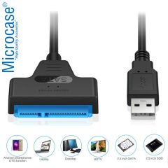Microcase USB 2.0 to 2.5 inç Sata HDD SSD Çevirici Veri Aktarma Kurtarma Kablosu - AL2624
