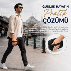 Microcase 3 Bölmeli Erkek Deri Günlük Kullanım Portföy El Çantası Siyah AL5667