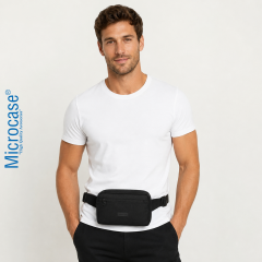 Microcase 3 Bölmeli Ayarlanabilir Askılı Unisex Bel ve Omuz Çantası Siyah AL5681