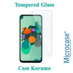 Microcase Huawei Mate 30 Lite Elektrocase Serisi Kamera Korumalı Silikon Kılıf - Siyah + Tempered Glass Cam Koruma