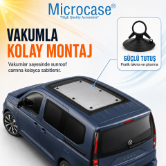 Microcase Volkswagen Caddy ile Uyumlu Vantuzlu Sunroof UV Koruyucu Güneşlik Koruyucu AL003