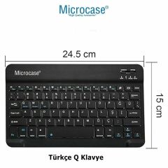 Microcase Samsung Tab S6 Lite SM-P610 10.4 inch Tablet Kot Desenli Tablet Çanta+Türkçe Bluetooth Klavye+Mouse+Tablet Standı-AL8129
