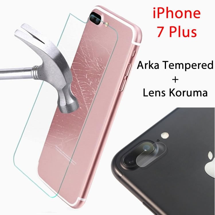 Apple iPhone 7 Plus Arka + Kamera Takım Cam Koruma Set