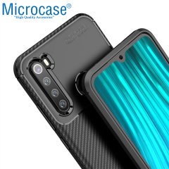 Microcase Xiaomi Redmi Note 8 Maxy Serisi Carbon Fiber Silikon Kılıf - Siyah