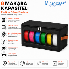 Microcase 3D Yazıcı 6 Adet Filament Saklama Kapasiteli Muhafaza Taşıma Çantası Siyah 1 AD AL5682