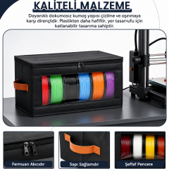 Microcase 3D Yazıcı 6 Adet Filament Saklama Kapasiteli Muhafaza Taşıma Çantası Siyah 1 AD AL5682