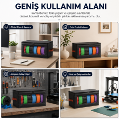 Microcase 3D Yazıcı 6 Adet Filament Saklama Kapasiteli Muhafaza Taşıma Çantası Siyah 1 AD AL5682