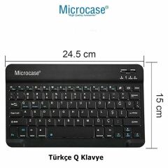 Microcase Samsung Tab A7 T500 T505 T507 2020 10.4 inch  Tablet Kot Desenli Tablet Çanta+Türkçe Bluetooth Klavye+Mouse+Tablet Standı-AL8129