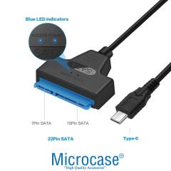 Microcase Type C to 2.5 inç Sata HDD SSD Çevirici Veri Aktarma Kurtarma Kablosu - AL2626
