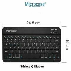Microcase Samsung Tab A7 Lite 2021 8.7 inch T220 T225  Tablet Kot Desenli Tablet Çanta+Türkçe Bluetooth Klavye+Mouse+Tablet Standı-AL8129