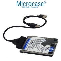 Microcase USB 2.0 to 2.5 inç Sata Power Destekli HDD SSD Çevirici Veri Aktarma Kablosu - AL2627