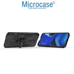 Microcase Oppo Reno 2Z Batman Serisi Yüzük Standlı Armor Kılıf - Siyah
