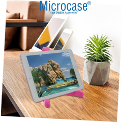 Microcase Honor Pad X8B 11 inch ile uyumlu Touchpad Bluetooth Klavye + Tablet Standı - Pembe AL5194