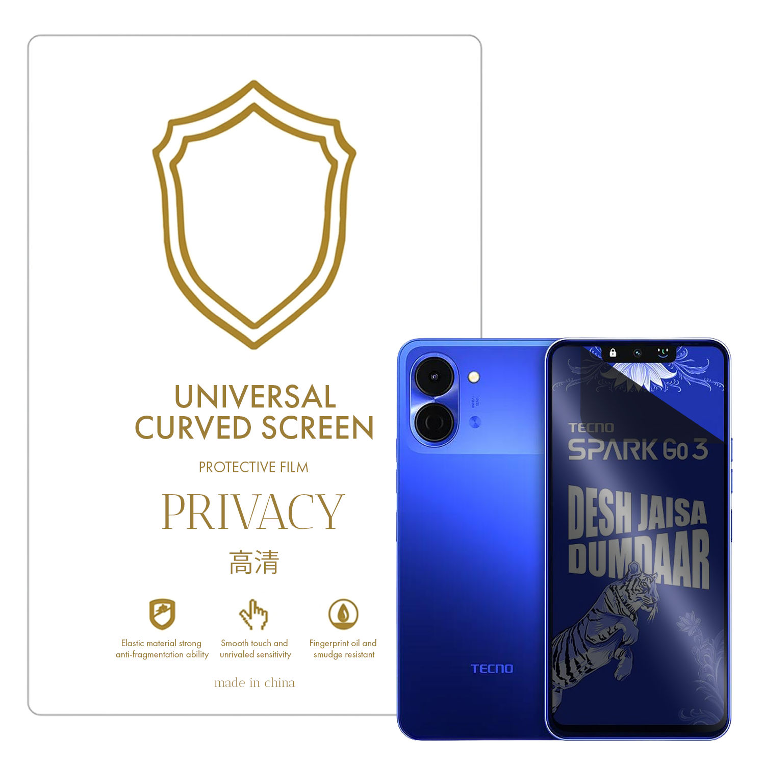 Microcase TECNO Spark GO 3 ile Uyumlu Privacy Gizlilik Filtreli Hayalet Nano Ekran Koruyucu-EKM110