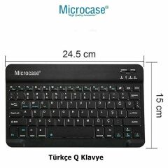 Microcase Samsung Tab Active Pro SM-T547 / Active 4 pro Tablet Kot Desenli Tablet Çanta+Türkçe Bluetooth Klavye+Mouse+Tablet Standı-AL8129