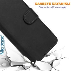 Microcase Xiaomi Redmi Note 14 Pro Plus 5G Darbeye Dayanıklı Cüzdanlı ve Standlı Kapaklı Deri Kılıf Siyah AL4232