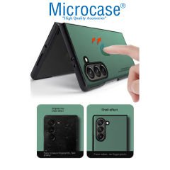 Microcase Samsung Galaxy Z Fold5 için Deri Desenli Plastik Koruma Kılıf - AL3156