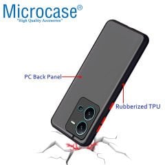 Microcase Vivo V25 / Vivo X80 Lite London Serisi Darbeye Dayanıklı Kılıf - Buzlu Siyah AL3415