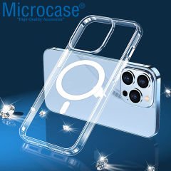 Microcase iPhone 13 Pro için Magsafe Manyetik Darbeye Dayanıklı Yarı Esnek Plastik TPU Şeffaf Kılıf - AL8116