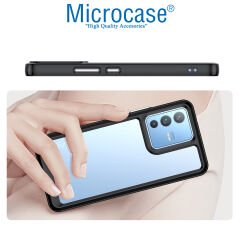 Microcase Vivo V23 5G Shield Serisi Darbeye Dayanıklı Köşe Korumalı Yarı Esnek Plastik TPU Kılıf - Siyah