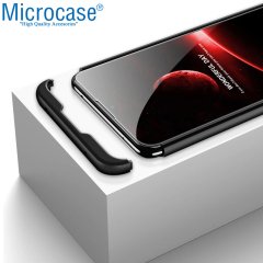 Microcase Xiaomi Redmi 8 Tam Koruma Kapak 360 Derece Kılıf + Nano Ekran Koruyucu - Siyah