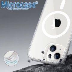 Microcase iPhone 14 için Magsafe Manyetik Darbeye Dayanıklı Yarı Esnek Plastik TPU Şeffaf Kılıf - AL8116