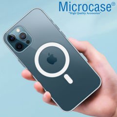 Microcase iPhone 14 Pro için Magsafe Manyetik Darbeye Dayanıklı Yarı Esnek Plastik TPU Şeffaf Kılıf - AL8116