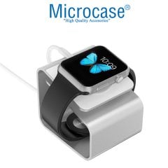 Microcase Apple Watch için Alüminyum Şarj Standı - Gümüş