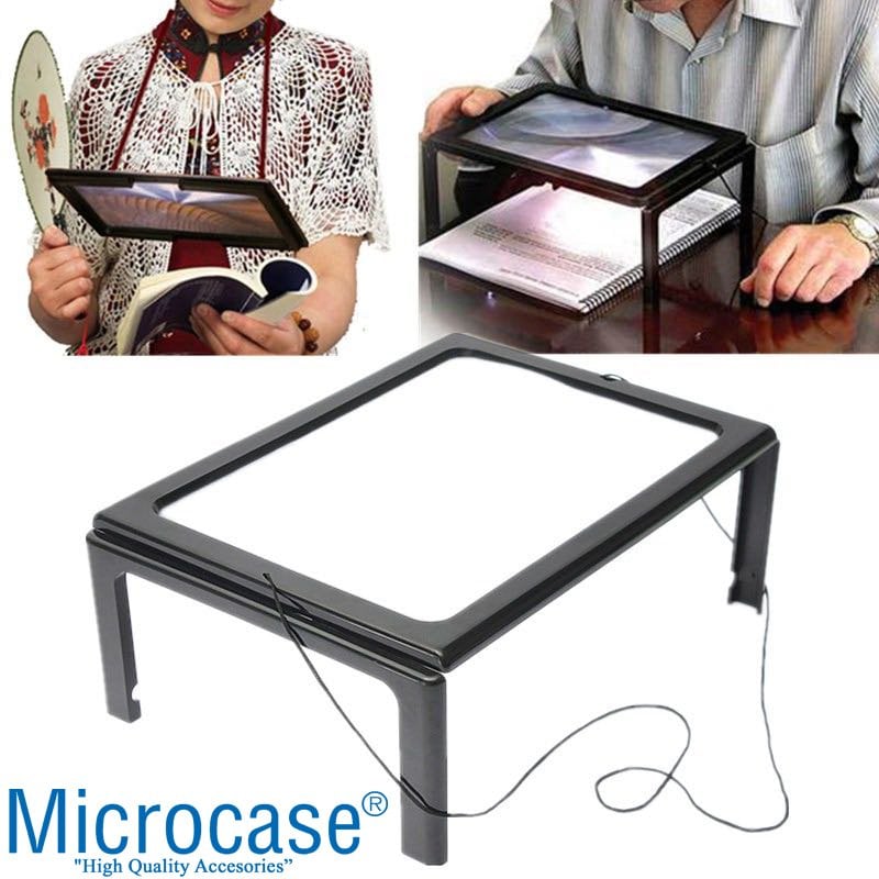 Led Işıklı , Ayaklı ve Boyun Askılı 3X Büyütme Büyüteç Model BY12