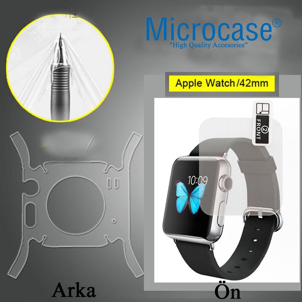 Apple Watch Seri 1 2 3 42 mm Full Body Ön ve Arka Esnek Koruma Fi