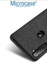 Microcase Xiaomi Redmi Note 8 Fabrik Serisi Kumaş ve Deri Desen Kılıf - Siyah