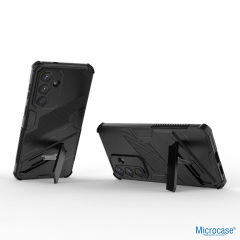 Microcase Samsung S26 İle Uyumlu Matrix Serisi Armor Standlı Perfect Koruma Kılıf - Siyah AL3416