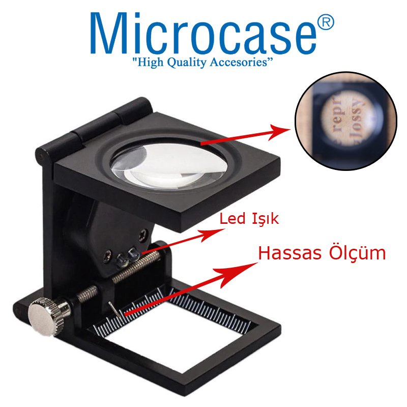 Microcase Hassas Ölçüm 10X Büyütme Büyüteç - Model No BY8