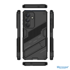 Microcase Samsung S26 Plus İle Uyumlu Matrix Serisi Armor Standlı Perfect Koruma Kılıf - Siyah AL3416