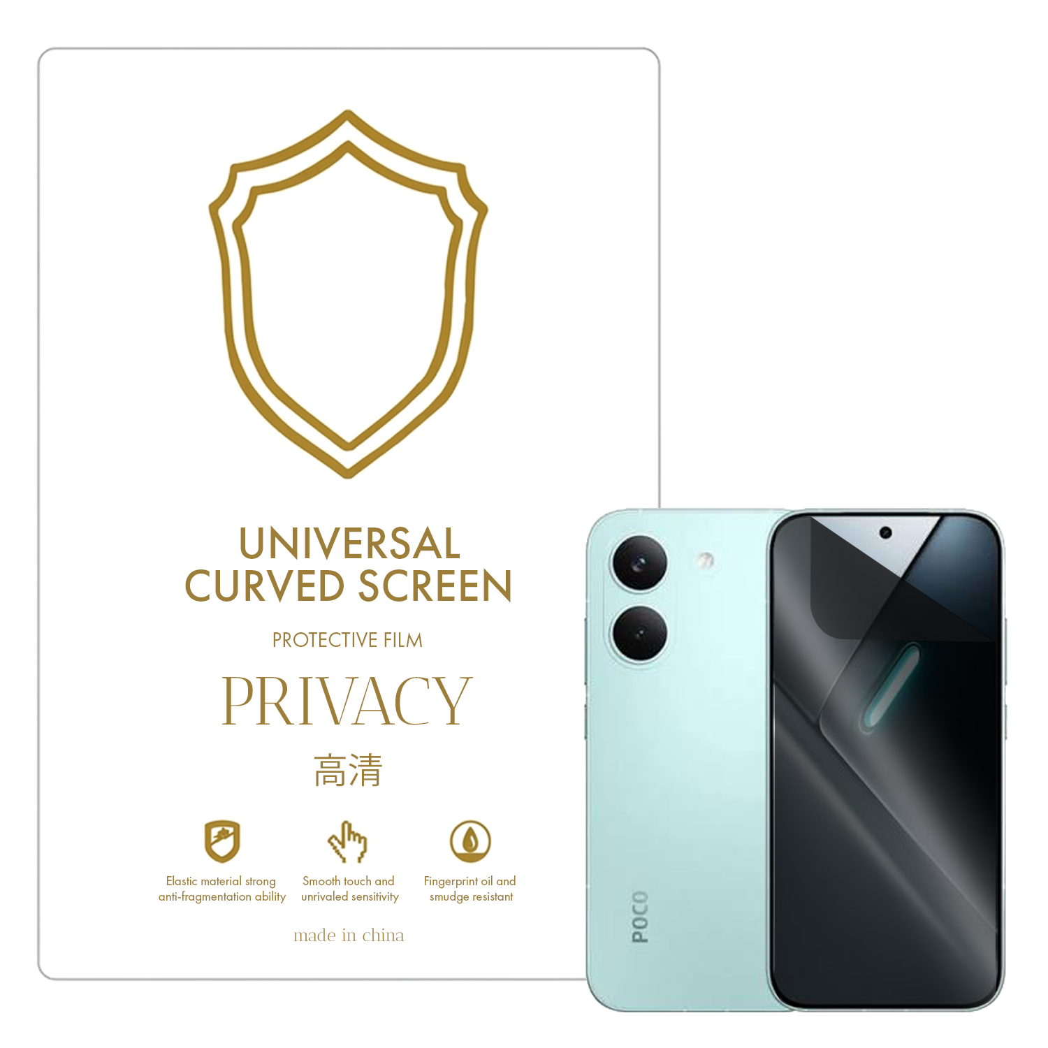 Microcase Xiaomi Poco X8 5G Global Global ile Uyumlu Privacy Gizlilik Filtreli Hayalet Nano Ekran Koruyucu-EKM110
