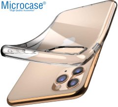 Microcase iPhone 11 Pro Ultra İnce 0.2 mm Soft Silikon Kılıf - Şeffaf + Tempered Glass Cam Koruma