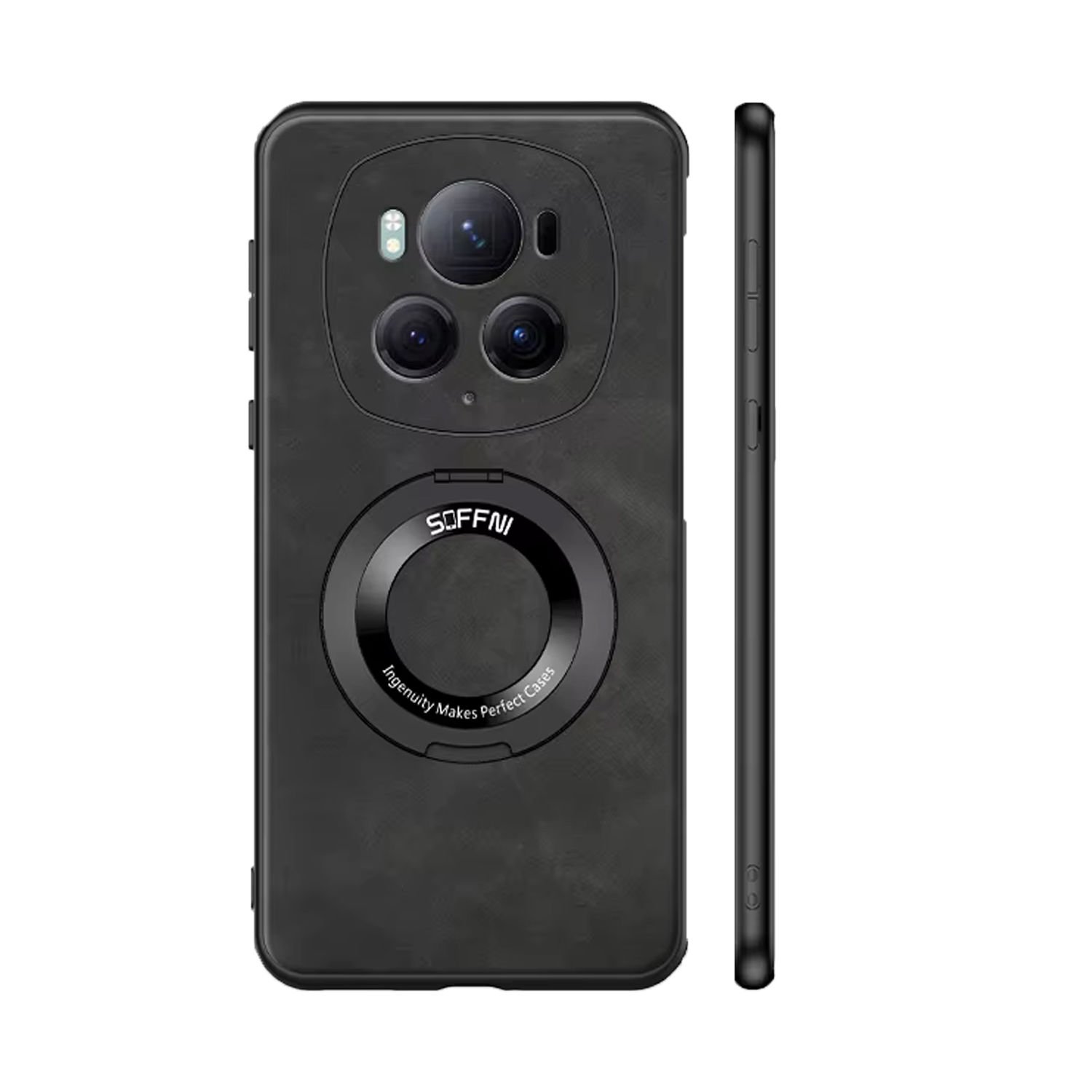 Microcase Honor Magic 6 Pro Magsafe Uyumlu Deri Kaplama Standlı Kılıf AL4969