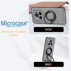 Microcase Honor Magic 6 Pro Magsafe Uyumlu Deri Kaplama Standlı Kılıf AL4969