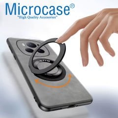 Microcase Honor Magic 6 Pro Magsafe Uyumlu Deri Kaplama Standlı Kılıf AL4969