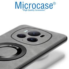 Microcase Honor Magic 6 Pro Magsafe Uyumlu Deri Kaplama Standlı Kılıf AL4969