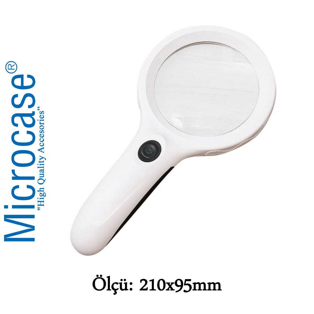 Microcase 8 Led Aydınlatmalı 10X Büyütme El Büyüteci - Model BY6