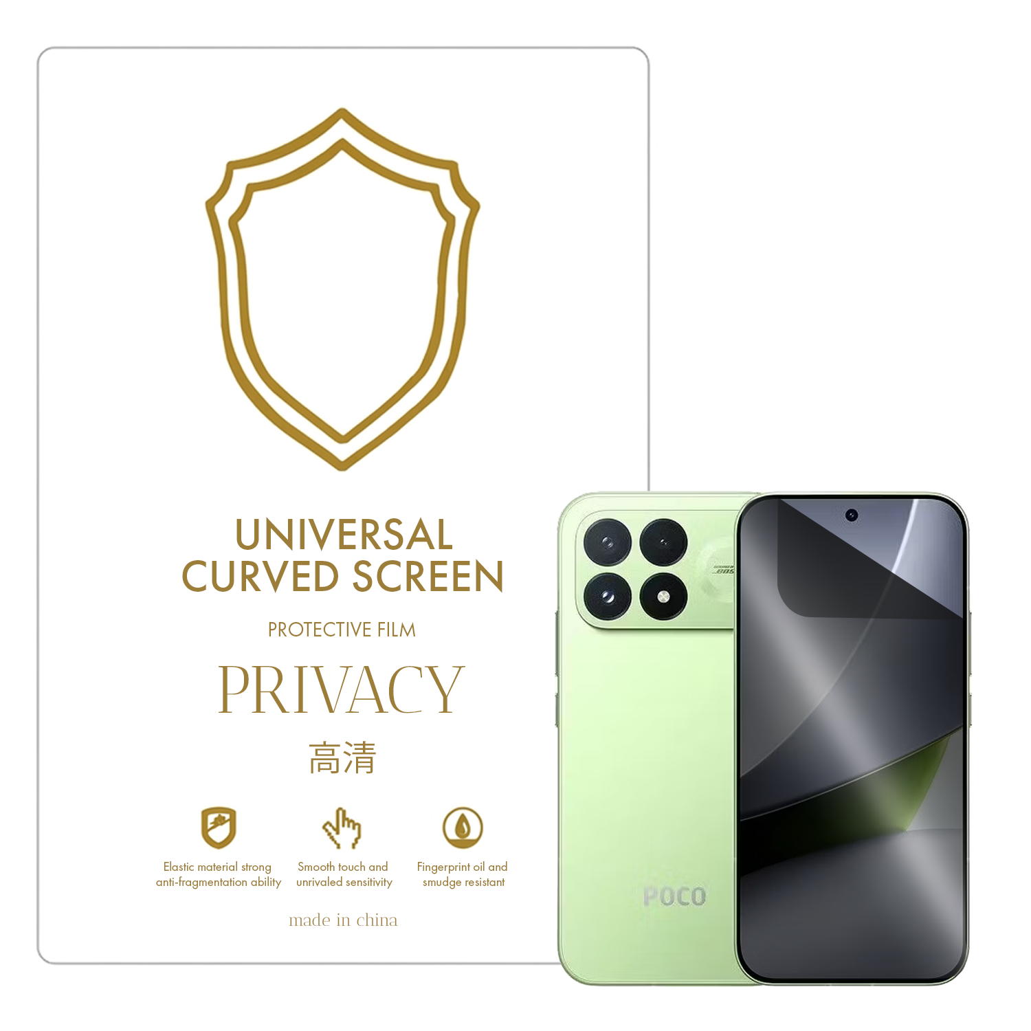 Microcase Xiaomi Poco F9 Pro Global Global ile Uyumlu Privacy Gizlilik Filtreli Hayalet Nano Ekran Koruyucu-EKM110