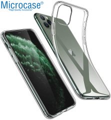 Microcase iPhone 11 Pro Max Ultra İnce 0.2 mm Soft Silikon Kılıf - Şeffaf + Tempered Glass Cam Koruma
