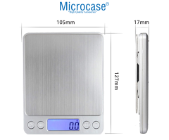 Microcase 3000 Gr./0.1 Gr. Mini Hassas Lcd Ekranlı Terazi Tartı - AL5216