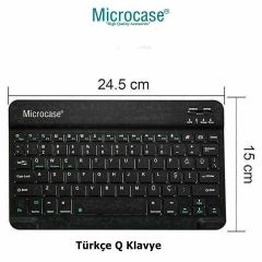 Microcase Huawei MatePad SE 10.4 inch Tablet 2022 Tablet Kot Desenli Tablet Çanta+Türkçe Bluetooth Klavye+Mouse+Tablet Standı-AL8129