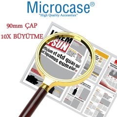 Microcase 90 mm Çap 10X Büyütme El Tipi Büyüteç - Model BY4