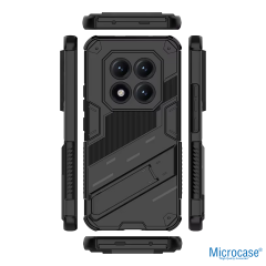 Microcase Xiaomi POCO M8 Pro / Redmi NOTE 15 Pro Plus 5G İle Uyumlu Matrix Serisi Armor Standlı Perfect Koruma Kılıf - Siyah AL3416